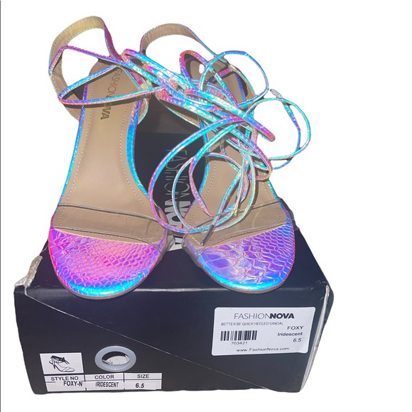 Shoes Fashion Nova Iridescent Wrap Up Heels Poshmark